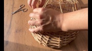 Подвесная корзина ( дорбаскет) начало плетение, процесс плетение , корзина груша.