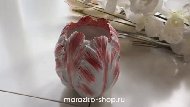 Подсвечник НЕЖНЫЙ ТЮЛЬПАН, полистоун, 10 см, D47146