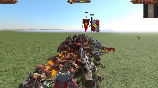Demigryph Knights VS Chaos Knights of Khorne. Total War Warhammer 3 смотреть онлайн