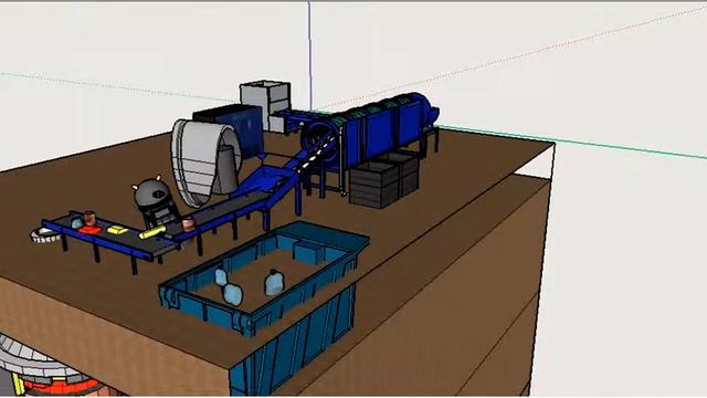 solid waste sorter and recycling plant using sketchup 3D смотреть онлайн