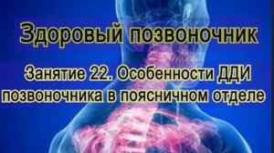 Занятие 22.  Особенности ДДИ в пояснично-крестцовом отделе позвоночника.