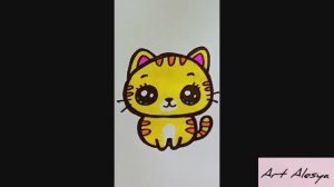 Как легко нарисовать милого котенка! 🥰