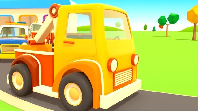 Helper Cars Full Episodes Cartoons For Kids. A Police Car. A Cement Mixer & Tow Trucks For Kids.
