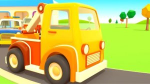 Helper cars full episodes cartoons for kids. A police car. A cement mixer & tow trucks for kids.