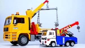 Машины-помощники — Эвакуатор , Желтый Экскаватор и Большой Грузовик — Автомастерская