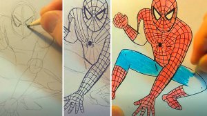 Урок рисования - Человек-Паук. Spider-man