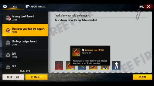 Garena Gifting New Mp40 Cobra Evo Max Level 7 Gun Skin - Garena free fire смотреть онлайн