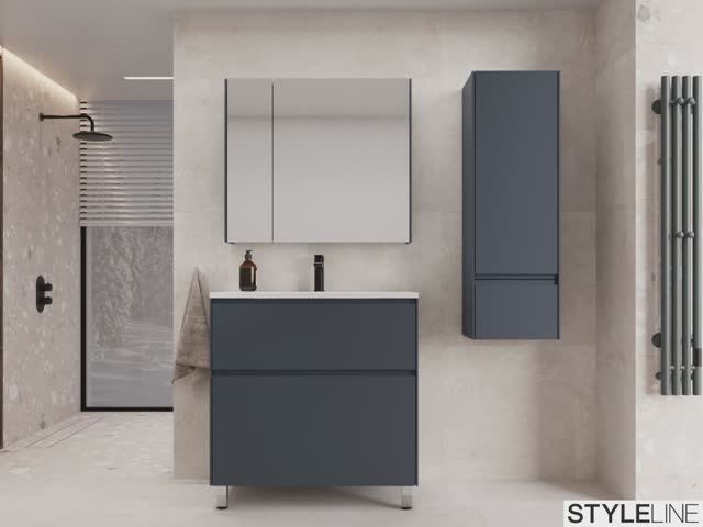 Тумба под раковину Style Line Лима ЛС-00002351, 80 см, напольная, цвет графит смотреть онлайн