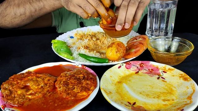 Best EGG MASALA Curry, EGG POACH Curry, Rice, Green Chili, Tomato and Salad ASMR Eating| #LiveToEAT смотреть онлайн