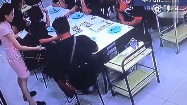 Camera Caught While Taking Upskrit Picture Of Waitress
