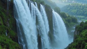 Водопад. Природа. Шум падающей воды водопада для гармонии и вдохновения