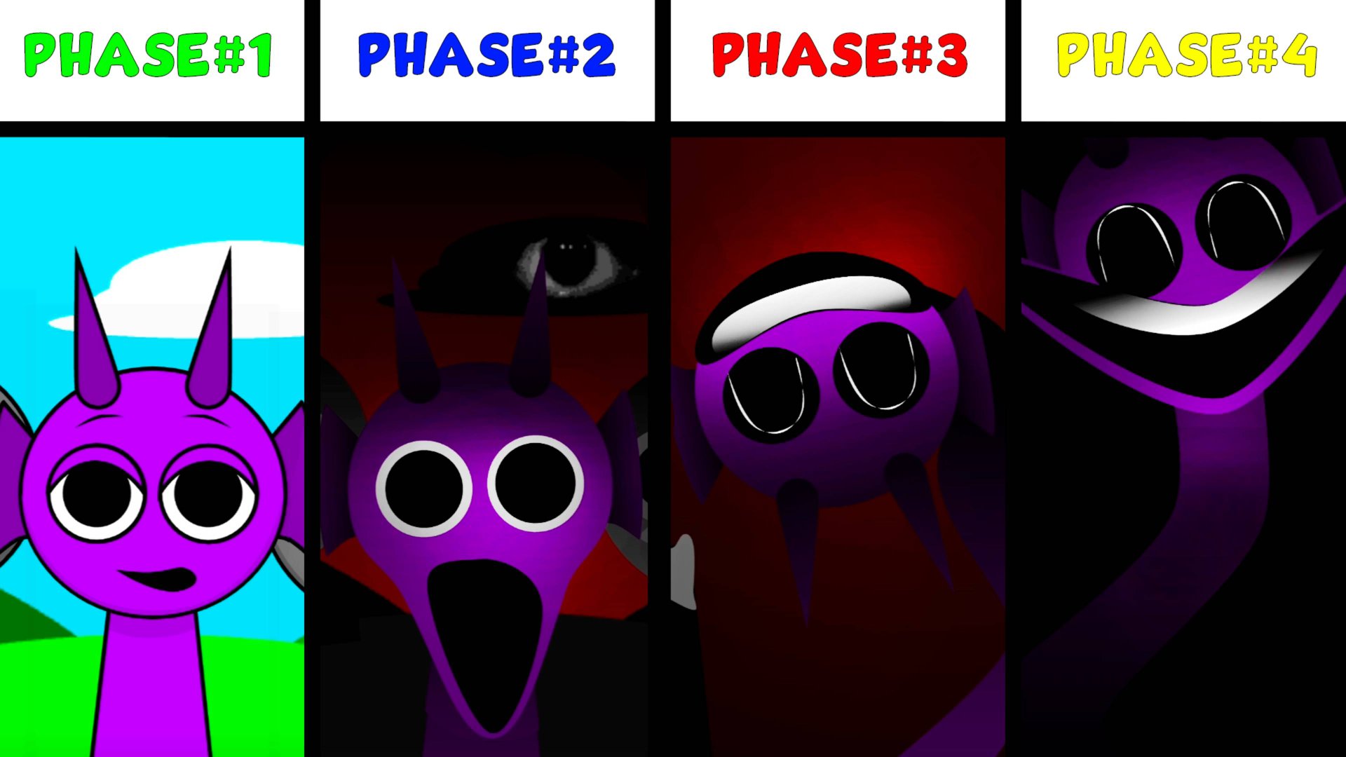 SPRUNKI - СПРУНКИ каждый Отдельно Фаза 1 против Фаза 2, Фаза 3, и Фаза 4