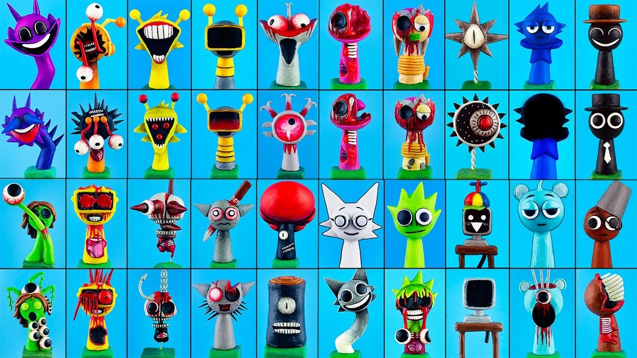 Коллекция собрана Incredibox Sprunki Phase 5 🤩 Лепим все фигурки Спрунки Фаза 5 с Лепка ОК