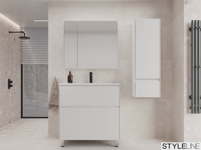 Тумба под раковину Style Line Лима ЛС-00002348, 100 см, напольная, белая матовая смотреть онлайн