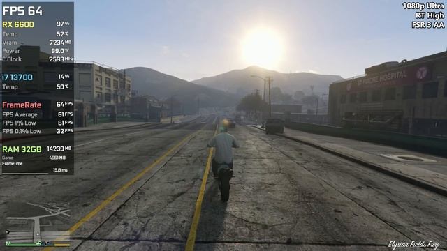 AMD RADEON RX 6600 | GTA V Enhanced | 4K | 1440p | 1080p | FSR 3 - RT | Ultra | V.High | High
