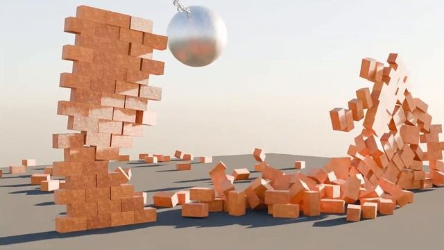 huge WRECKING BALL DESTROYS brick wall (Blender Animation) смотреть онлайн