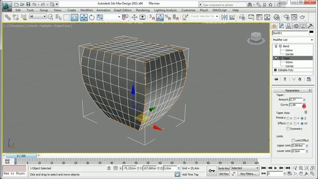 Video Corso Autodesk 3ds Max tutorial 14 - taper, bend, twist, skew смотреть онлайн
