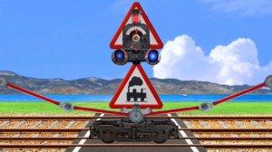 Train mini Crossing Palang pintu kereta api  😂【踏切アニメ】FUMIKIRI  踏切 Railroad crossing sign trainz !