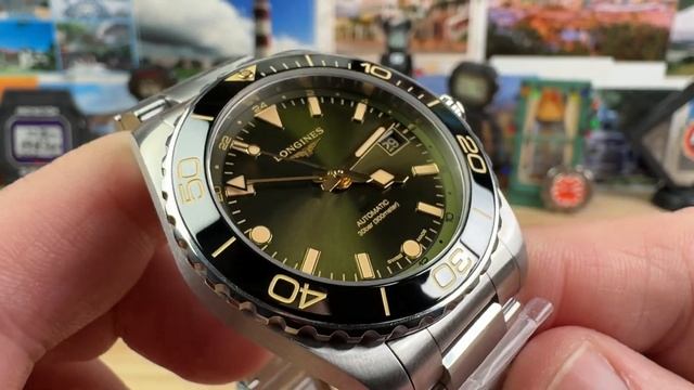 Longines Hydroconquest GMT Sunray Green (Exquisite Timepieces) L3.790.4.06.6