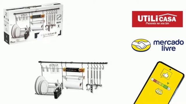 Porta Utensílios Escorredor Parede Cozinha Suspensa Home 9 смотреть онлайн
