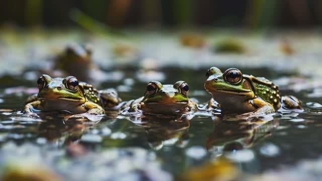 Хор лягушек, звучащий 1 час для сна. Черный экран