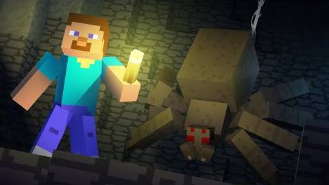 Добавили ГИГАНТСКИХ ПАУКОВ в майнкрафт... смотреть онлайн