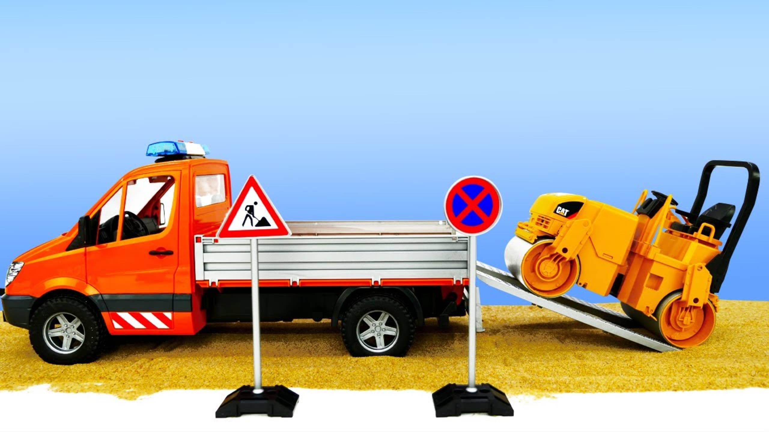 Большие машинки Bruder — Эвакуатор увозит Каток? —Видео про машинки для мальчиков смотреть онлайн