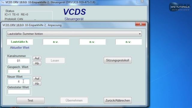 VCDS: Lautstärke für Einparkhilfe-Ton anpassen, Summer anpassen смотреть онлайн