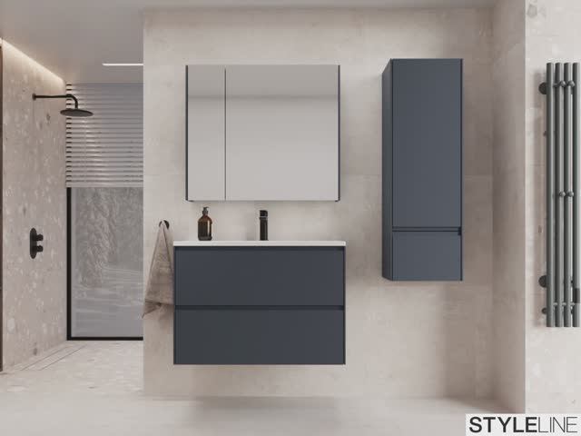 Тумба под раковину Style Line Лима ЛС-00002355, 80 см, подвесная, цвет графит смотреть онлайн