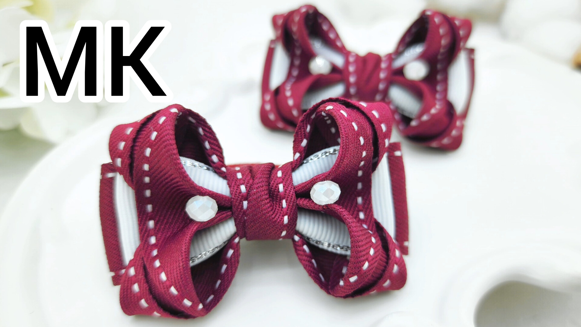 МК Школьные бантики, Как сшить бант, Бантики своими  руками, МК Бантики из ленты, МК Пышный бант,