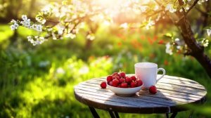 ФРАНЦУЗСКИЙ аккордеон / Природа ПРОСЫПАЕТСЯ / Ароматный КОФЕ в утреннем САДУ / СОЛНЕЧНЫЙ март...