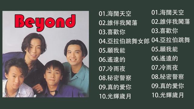 Beyond Band Hongkong 1990: 海闊天空, 誰伴我闖蕩,喜歡你,亞拉伯跳舞女郎,願我能, 遙遠的,真的愛你,光輝歲月 - 不朽的歌曲 - Beyond Hit Music