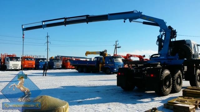 Тягач КамАЗ 65221 с КМУ Инман 240 смотреть онлайн