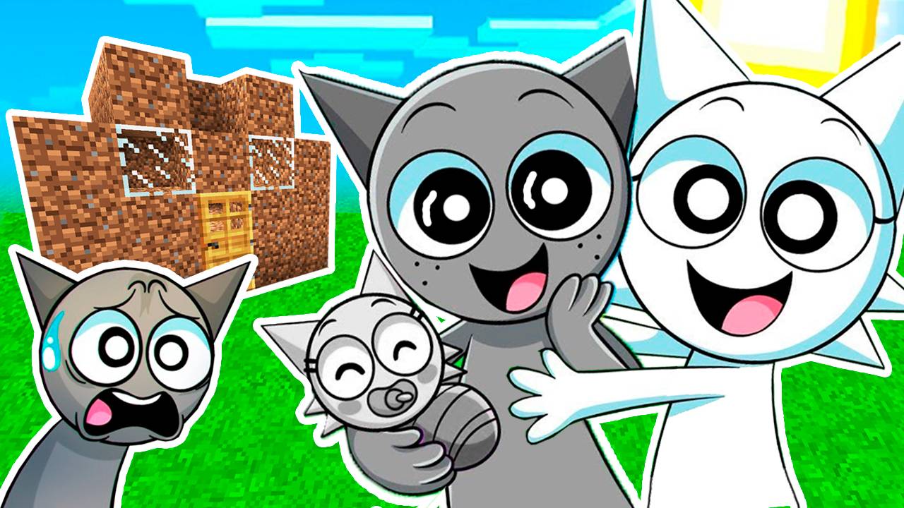 У СПРУНКОВ РОДИЛСЯ РЕБЁНОК и ГРЕЙ ЖИВЁТ НА УЛИЦЕ Я ПОСТРОИЛ ЕМУ ДОМ в МАЙНКРАФТ смотреть онлайн