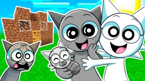 У СПРУНКОВ РОДИЛСЯ РЕБЁНОК и ГРЕЙ ЖИВЁТ НА УЛИЦЕ Я ПОСТРОИЛ ЕМУ ДОМ в МАЙНКРАФТ