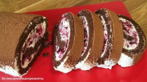 Шоколадный рулет с вишней, который заставит вас забыть о всех десертах!