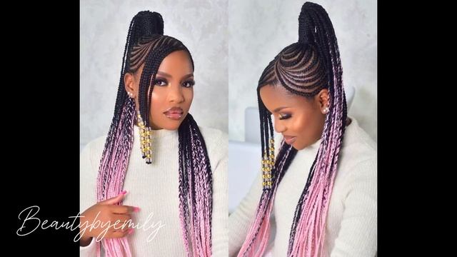 Extremely Stylish & Unique Updo Ponytail Braids Hairstyles for Black Women~Shuku Ghana Braids Style смотреть онлайн