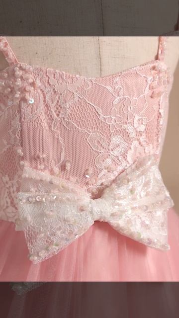 A-line Tulle Flower Girl Dresses Girls Birthday Floor-length Square Neck Ruffles Bow Pink смотреть онлайн