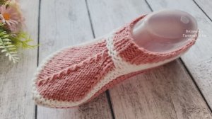СЛЕДКИ  удобные и комфортные на двух спицах. / Подробный МК./