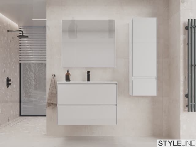 Тумба под раковину Style Line Лима ЛС-00002354, 80 см, подвесная, белая матовая смотреть онлайн