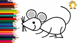 Мультик - раскраска для детей МЫШОНОК. Учимся как рисовать МЫШКУ вместе с детьми // ОБУЧАШКА ТВ