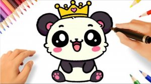 КАК ЛЕГКО НАРИСОВАТЬ МИЛУЮ ПАНДУ 🐼👑