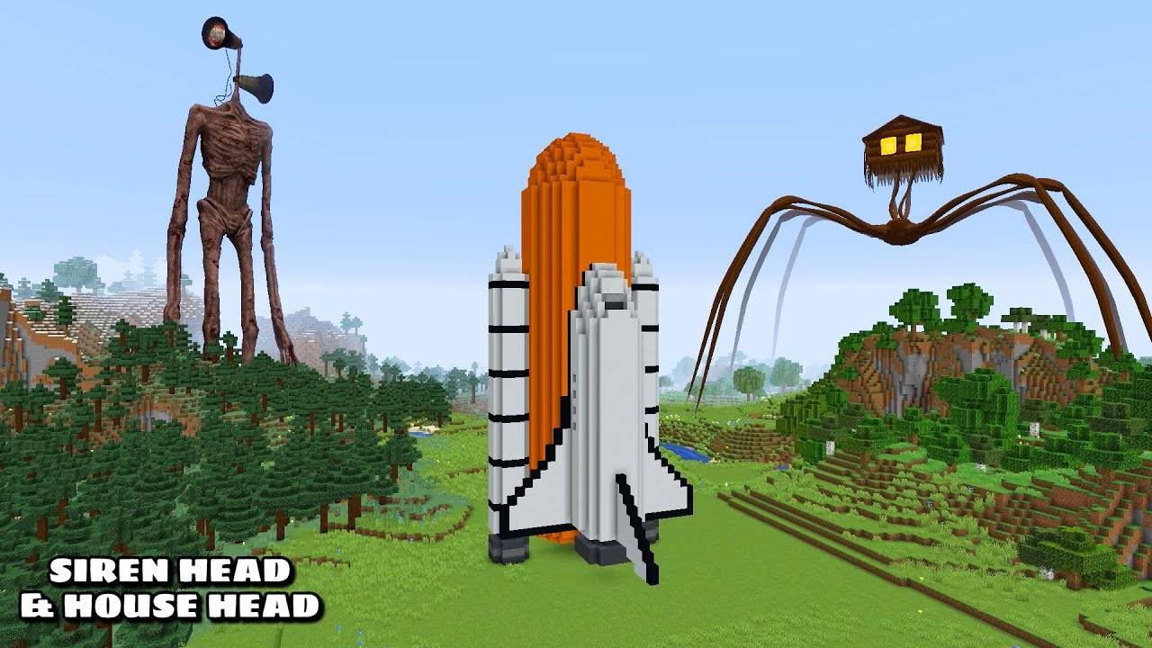 ВЫЖИВАНИЕ С ПОМОЩЬЮ КОМБИНАЦИИ ГОЛОВЫ ДОМА И ГОЛОВЫ СИРЕНЫ в Майнкрафте (#Minecraft)