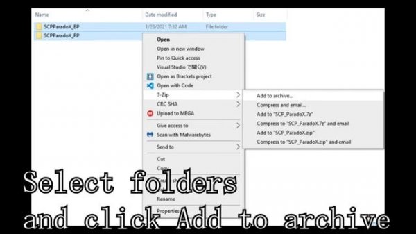 How to make MCADDON archive (1 minute) [Windows 10]