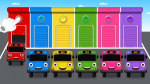 Цвета для детей с цветным игрушечным автобусом