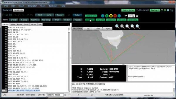 G-Wizard Editor: G-Code Debugger Simulator