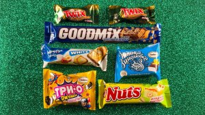 Распаковка ГИГАНТСКОЙ радужной леденцовой конфеты с нарезкой вкусных конфет