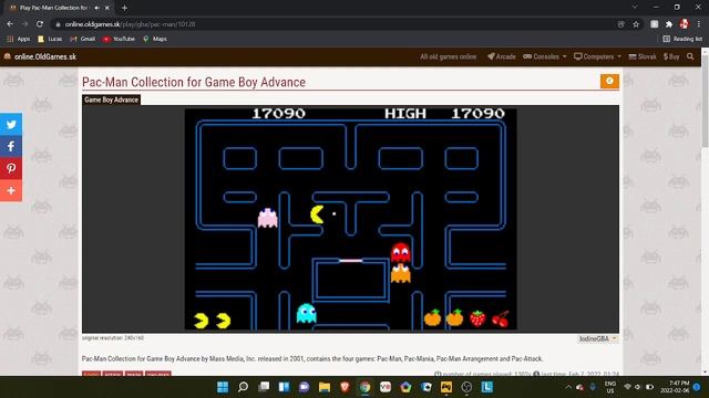 Pacman Gameplay Gameboy Advance