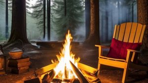 Лес. Костер. 1 час звук костра в лесу для расслабления, сна