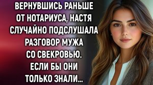 Вернувшись раньше от нотариуса, Настя случайно подслушала разговор мужа со свекровью…